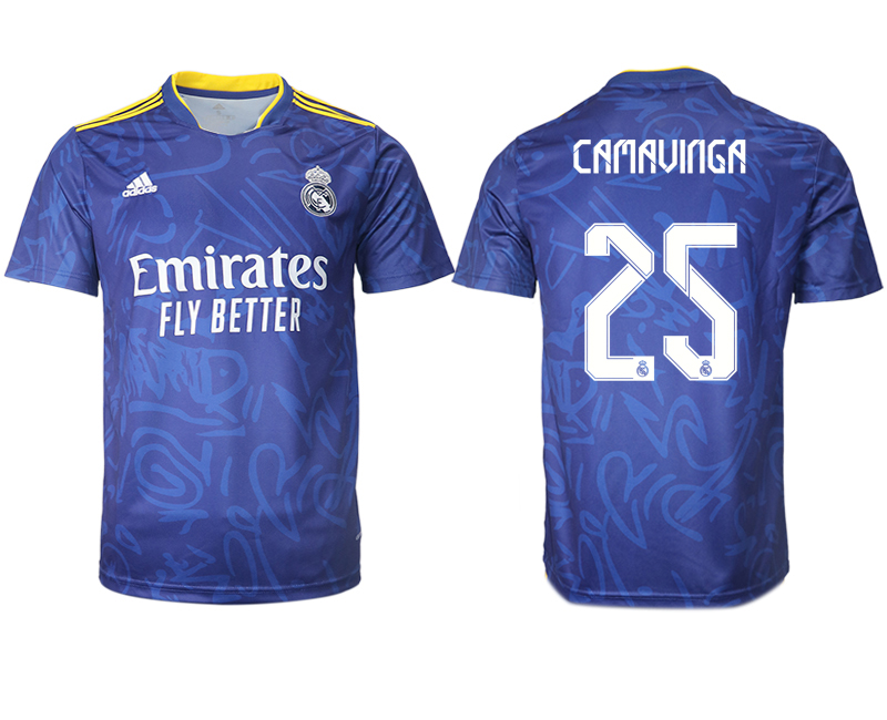 Cheap Men 2021-2022 Club Real Madrid away aaa version blue 25 Soccer Jersey
